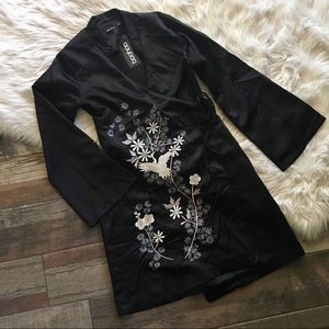 BOOHOO kimono crane floral kimono dress